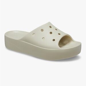 Crocs Women's Classic Slide | Platform Sandals, size 8, color bone